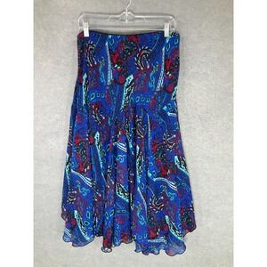 Vintage Wms Newsworthy Multicolor‎ Flowy Paisley Fairy Skirt Size 1X Lined Boho